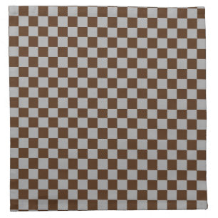 Luxury Brown/Gray Checkered Cloth Napkin
