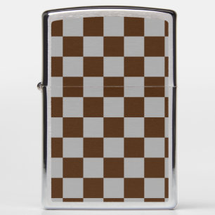 Luxury Brown/Gray Checkered Zippo Lighter