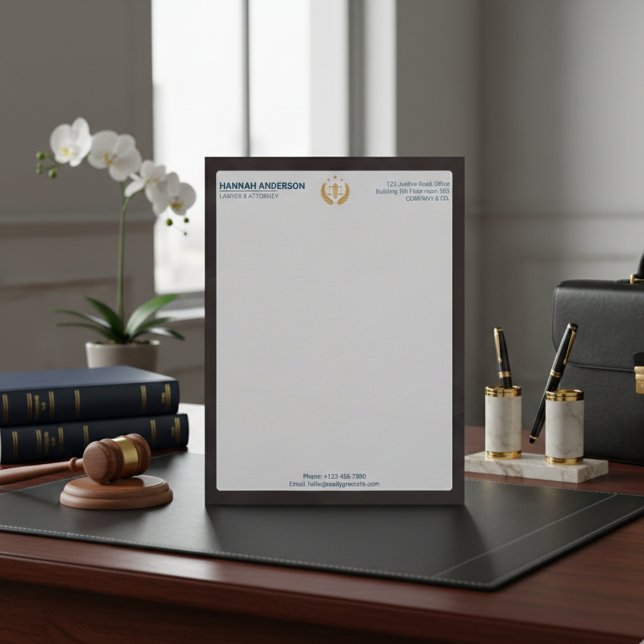 Luxury Brown Leather Look Lawyer Letterhead   (Luxury Brown Leather Look Lawyer Letterhead for Law Firms)