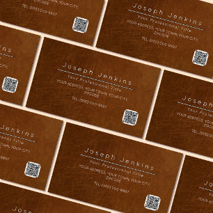 luxury brown leather worker saddler branding  business card magnet