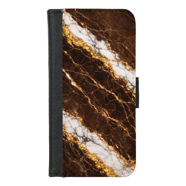 Luxury Brown Marble Gold/White Vein Phone Case (Front)