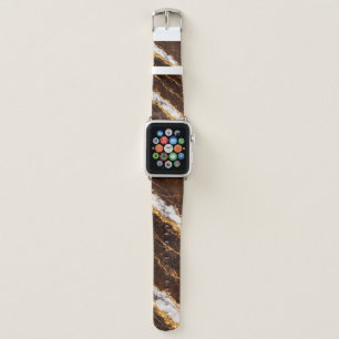 Luxury Brown Marble Gold/White Vein Phone Case Apple Watch Band