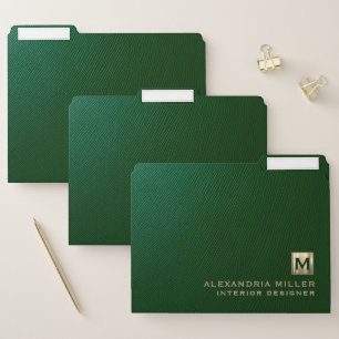 Luxury Brushed Gold Monogram File Folder