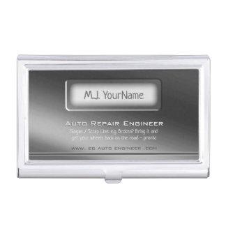 Luxury Brushed Steel Theme - Auto Engineer Business Card Case