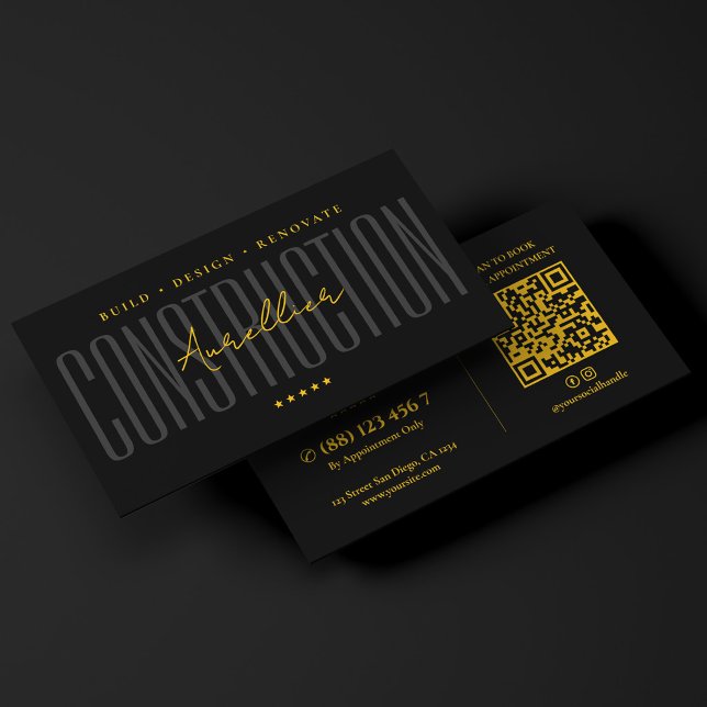Luxury Builder Contractor Construction Yellow Blac Business Card (Luxury Builder Contractor Construction Yellow Blac Business Card
)