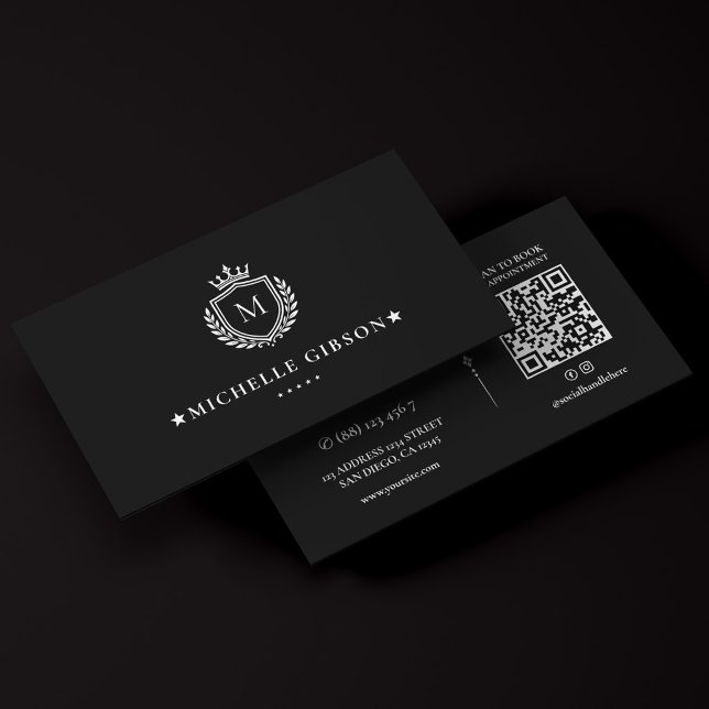 Luxury Builder Minimal Monogram Crown Crest Business Card ( Luxury Minimal Monogram Crown Crest Branding Business Card
)