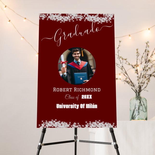 Luxury Burgandy Photo Elegant Graduated Signature Foam Board (In Situ (Stand))