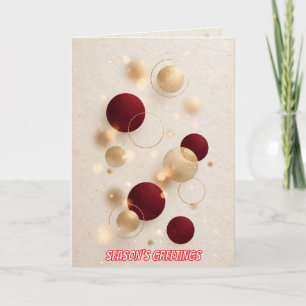 Luxury Burgundy and Gold Abstract Christmas  Holiday Card