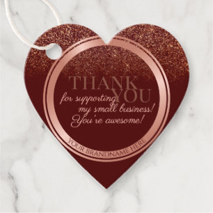 Luxury Burgundy and Rose Gold Packaging Thank You Favor Tags