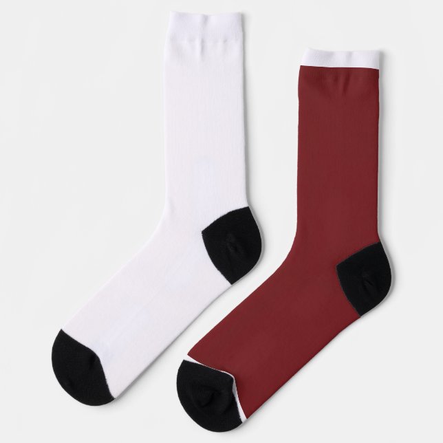 Luxury Burgundy Crew Socks Minimalist Gift (Left)