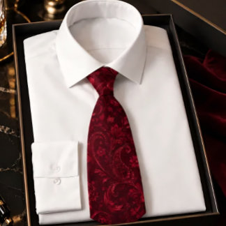 Luxury Burgundy Damask Seamless Pattern – Elegant Neck Tie