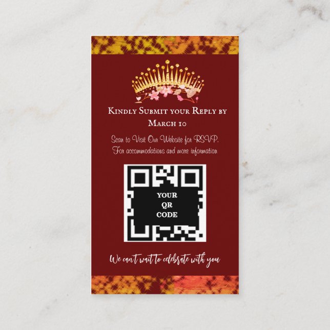 Luxury Burgundy Elegant Quinceañera Spanish Enclosure Card (Back)