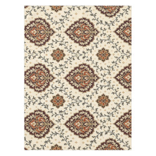 Luxury Burgundy Gold Damask Floral Pattern Tablecloth