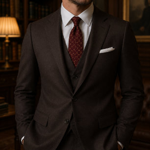 Luxury Burgundy Honeycomb Neck Tie