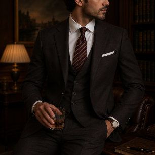 Luxury Burgundy Regimental Stripe Neck Tie