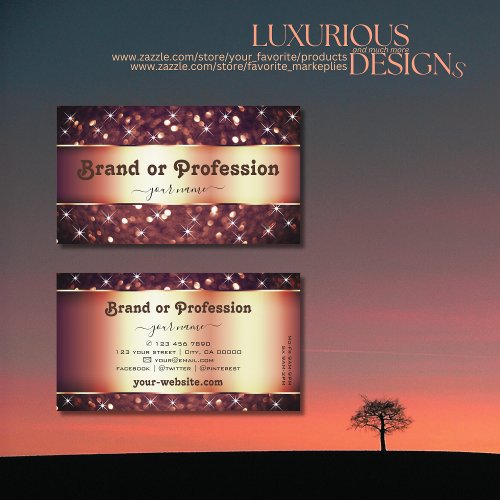 Luxury Burgundy Rose Golden Glitter Stars Fabulous Business Card