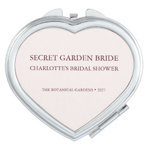 Luxury Burgundy Secret Garden Heart Compact Mirror