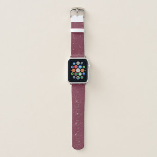 Luxury burgundy sparkle gold glitter confetti apple watch band