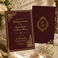 Luxury Burgundy Vintage Floral Regency Wedding