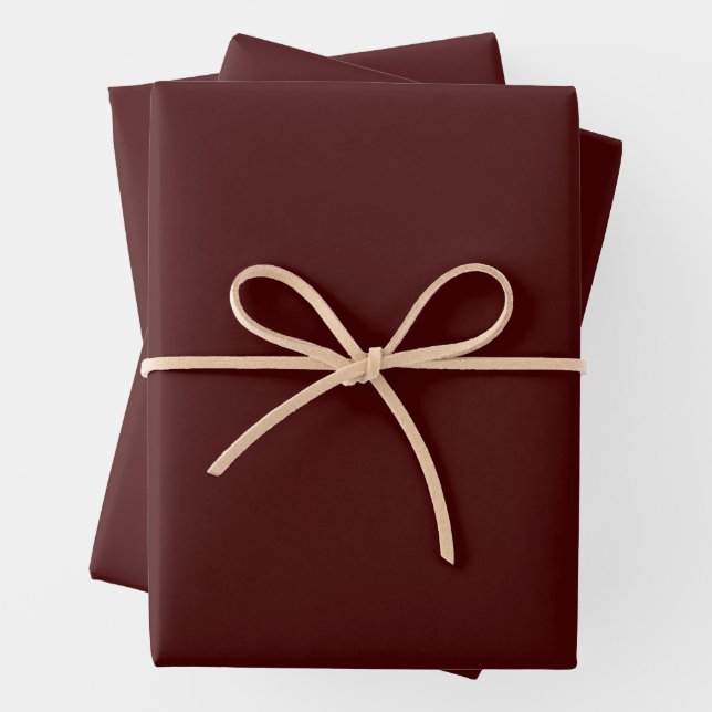 Luxury Burnt Maroon Wrapping Paper Sheets for Gift (In situ)