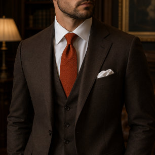Luxury Burnt Orange Textured Neck Tie