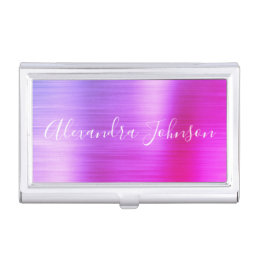 Luxury Busines Purple Pink Foil Modern Business Card Case