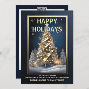 Luxury busines Xmas tree decorations winter snow Holiday Card