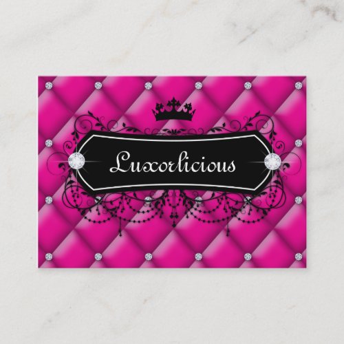 Luxury Business Card Salon Fashion Crown Pink