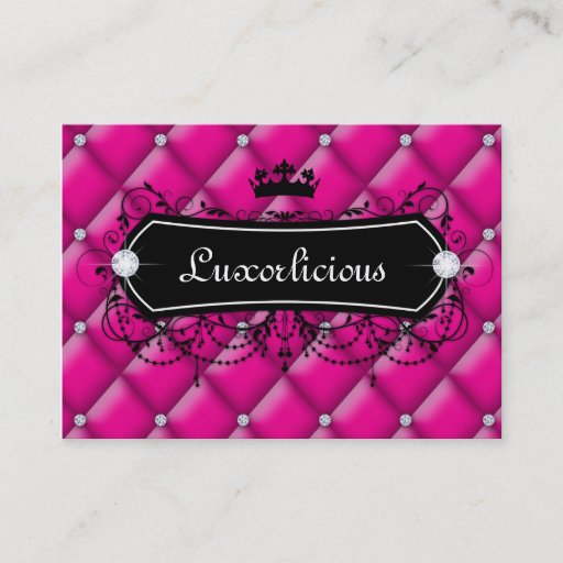 Customizable Luxury Business Card Salon Fashion Crown Pink