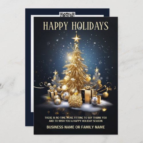 Luxury business christmas tree gifts logo photo holiday card