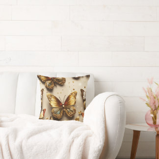 "Luxury Butterfly Bliss: 3D Sparkling Butterfly Throw Pillow