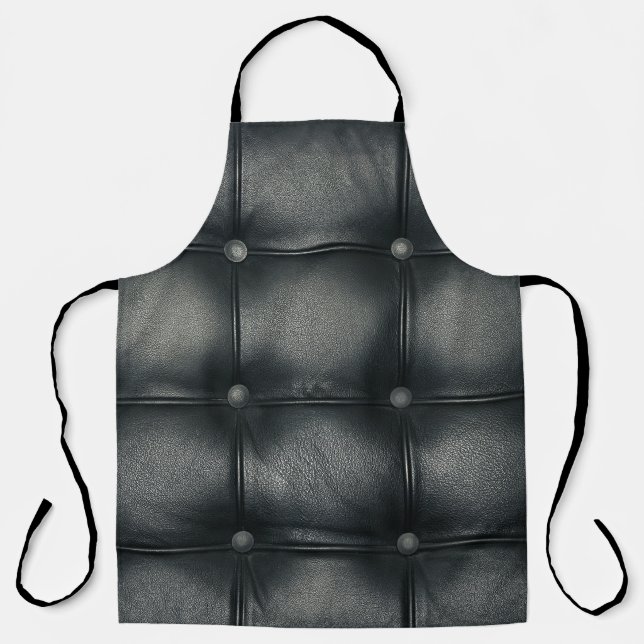 Luxury Buttoned Leather Texture Apron (Front)