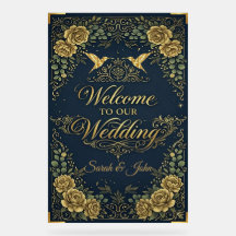 Luxury calligraphy gold naval welcome weddign