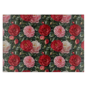 Luxury Camellia Blossom Foliage Cutting Board