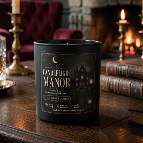 Luxury Candlelight Manor Halloween Candle Square Sticker