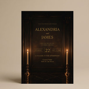 Luxury Candlelight Romance Wedding Invitation