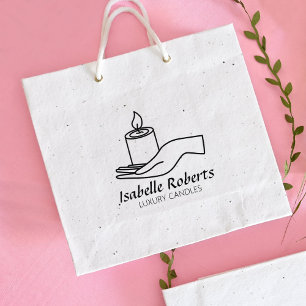 Luxury Candles Small Business, Custom Large  Rubber Stamp