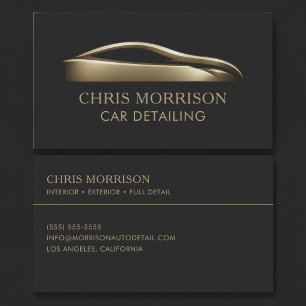 Luxury Car Detailing Black Gold Business Card