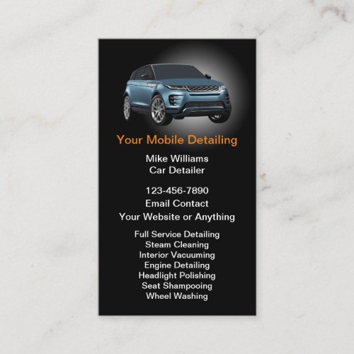 Luxury Car Detailing Vertical Business Cards