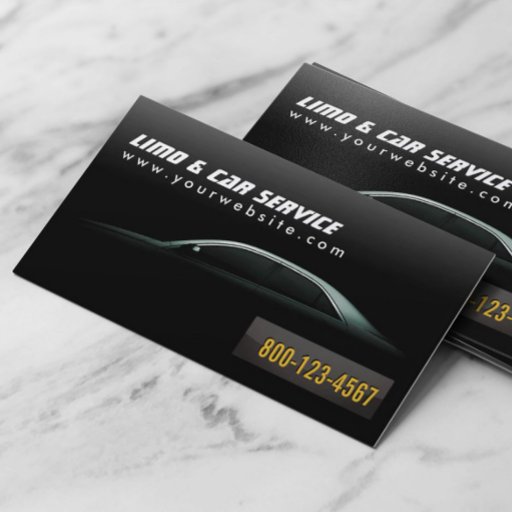 Customizable Luxury Car Limousine &amp; Car Service Business Card