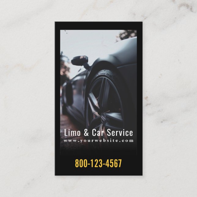 Luxury Car Limousine & Car Service QR Code Business Card (Front)