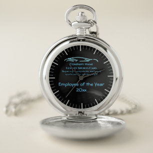 Luxury Car logo - Ice Blue Sports Car award Pocket Watch
