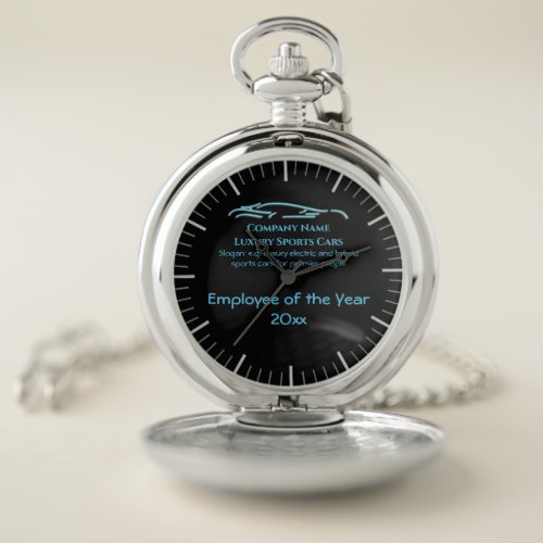 Luxury Car logo _ Ice Blue Sports Car award Pocket Watch