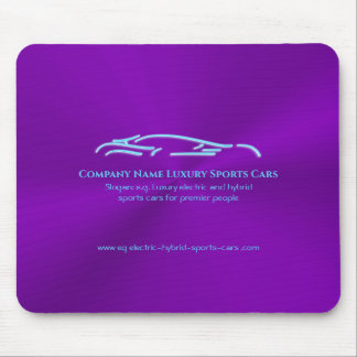 Luxury Car logo - Ice Blue Sports Car on purple Mouse Pad