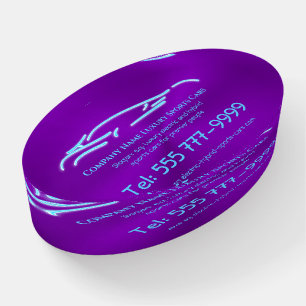 Luxury Car logo - Ice Blue Sports Car on purple Paperweight