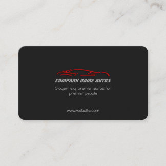 Luxury Car logo - Red Sportscar, black template Business Card