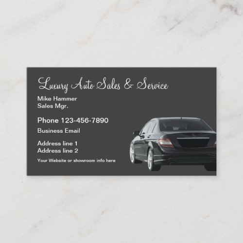 Luxury Car Sales  Service Business Card