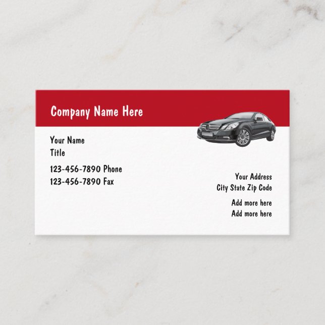 Luxury Car Service Automotive Business Business Card (Front)