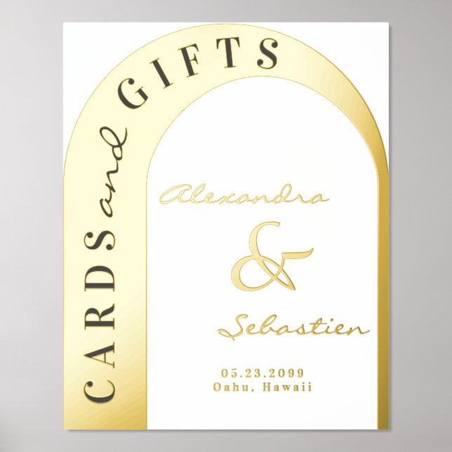 Luxury Cards and Gifts Table Gold Silver Wedding Foil Prints (Front)