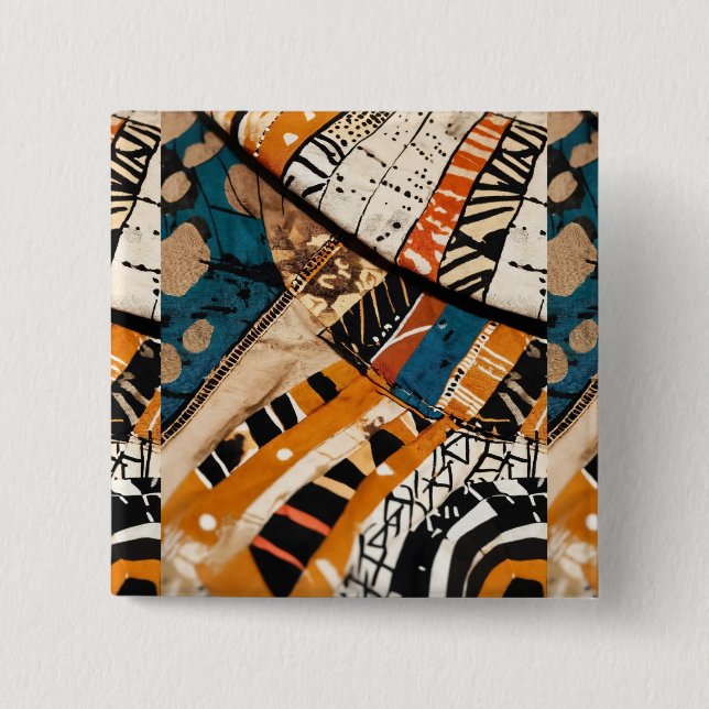 Luxury Caribbean Multicolor Design Button (Front)